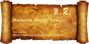 Manheim Rozália névjegykártya